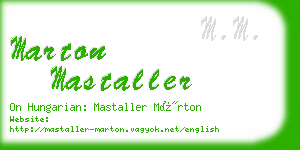 marton mastaller business card